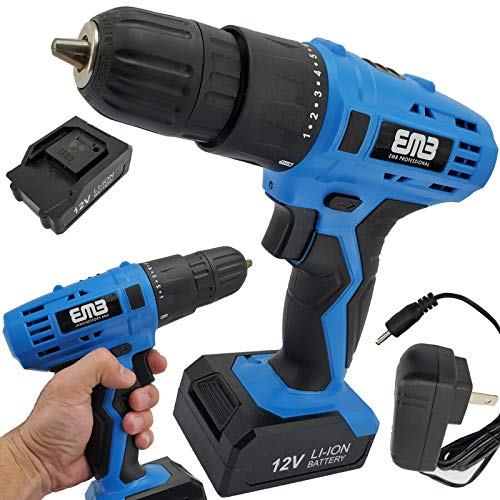 12 Volt Household Lithium Battery Cordless Drill Driver Power Drill Electric Drill with Charger 18-Position Clutch Adjustable Speed A 1300mA Large Lithium Ion Battery 12 Volt Household Lithium Battery Cordless Drill Driver Power Drill Electric Drill with Charger 18-Position Clutch Adjustable Speed A 1300mA Large Lithium Ion Battery